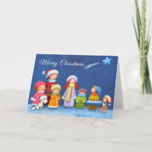 KerstKinderen Choir, 5 x 7 inch gevouwen feestkaar