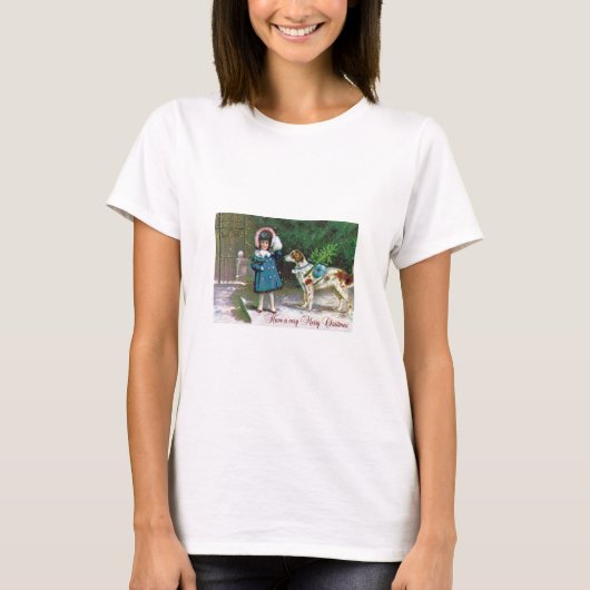  kerstkinderen en honden t-shirt (Voorkant)