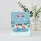 kerstKinderen Feestdagenkaart (Staand voorkant)