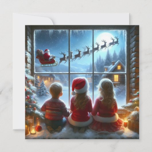 Kerstkinderen Feestdagenkaart (Voorkant)