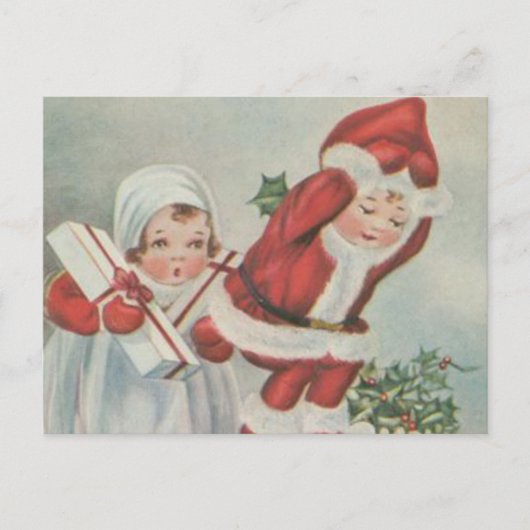 kerstkinderen feestdagenkaart (Voorkant)