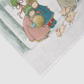 Kerstkinderen in een Winterbos Tissuepapier (Detail)