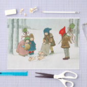 Kerstkinderen in een Winterbos Tissuepapier (Craft)