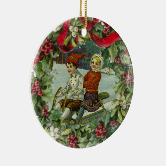 Kerstkinderen  Keramisch Ornament (Rechts)