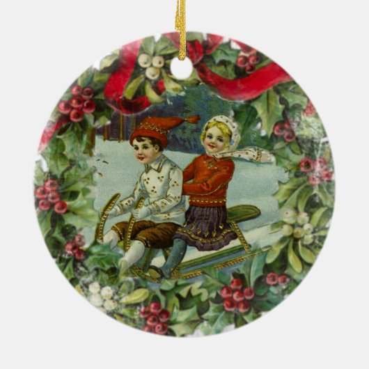 Kerstkinderen  Keramisch Ornament (Achterkant)