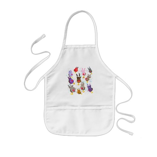 kerstKinderen Schort Colorful Deers met Bells (Voorkant)