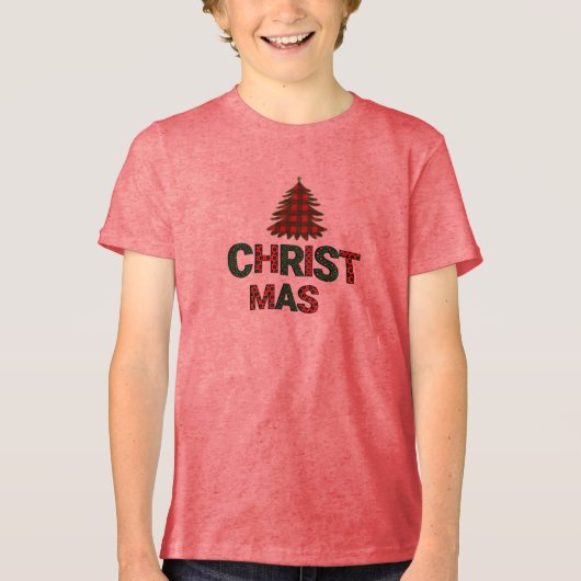 kerstKinderen Tri-Blend Shirt (Voorkant)