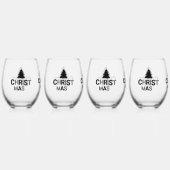 kerstKinderen Wijnglas Zonder Voet (Voorkant)