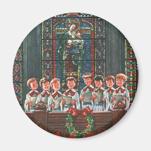 Kerstkindergus in de kerk magneet (Voorkant)