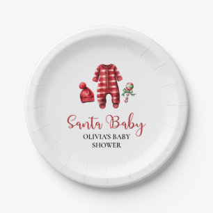 Kerstkindje baby shower papieren bordje