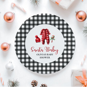 Kerstkindje Baby Shower Papieren Bordje