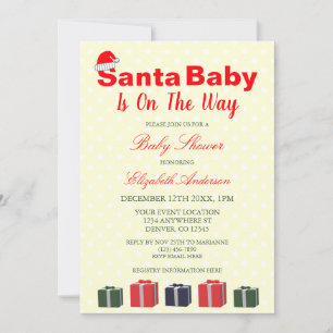 Kerstkindje kerst baby shower kaart