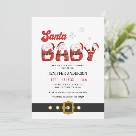 Kerstkindje Vakantie Kerstborrel Kaart (Staand voorkant)