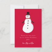 Kerstkindjes Sneeuwman Bedankkaart (Voorkant)