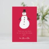 Kerstkindjes Sneeuwman Bedankkaart (Staand voorkant)