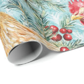 Kerstkip Aquarel Cadeaupapier (Rol Hoek)