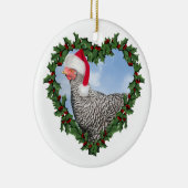 Kerstkip * Barred Rock Chicken Keramisch Ornament (Rechts)