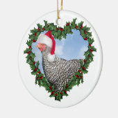 Kerstkip * Barred Rock Chicken Keramisch Ornament (Links)