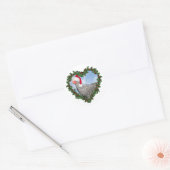 Kerstkip * Barred Rock Ronde Sticker (Envelop)