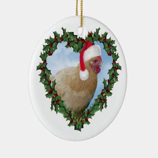 Kerstkip * Buff Orpington Keramisch Ornament (Rechts)