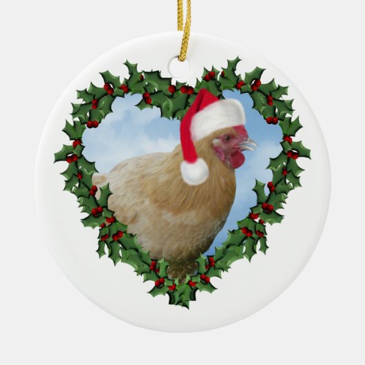 Kerstkip * Buff Orpington Keramisch Ornament (Voorkant)