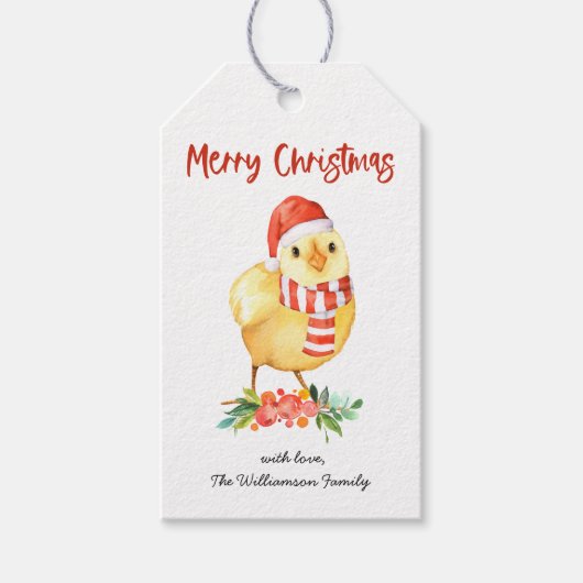 Kerstkip Cadeaublaadjes Cadeaulabel (Voorkant)