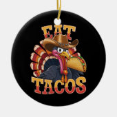 Kerstkip Eet Tacos Grappige Mexicaan  Keramisch Ornament (Voorkant)