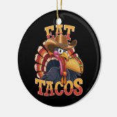 Kerstkip Eet Tacos Grappige Mexicaan  Keramisch Ornament (Links)