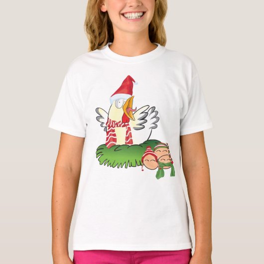 Kerstkip en haar Egareel T-shirt (Voorkant)