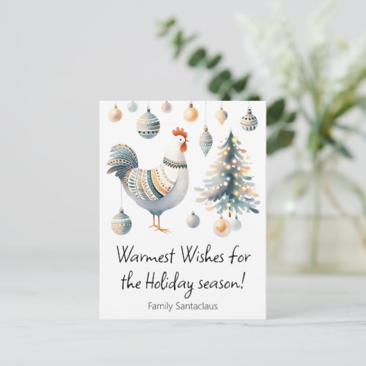 Kerstkip  feestdagenkaart (Staand voorkant)