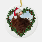 Kerstkip * Frizzle Kip Keramische Versiering Keramisch Ornament (Voorkant)