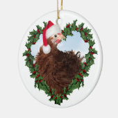 Kerstkip * Frizzle Kip Keramische Versiering Keramisch Ornament (Links)