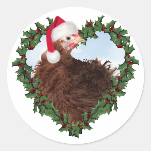 Kerstkip * Frizzle Ronde Sticker (Voorkant)