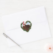 Kerstkip * Frizzle Ronde Sticker (Envelop)
