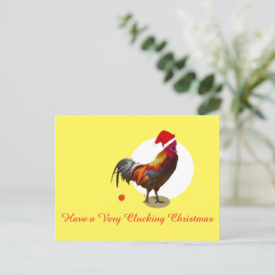 Kerstkip Fun Santa Hat Yellow Holiday Pos Feestdagenkaart
