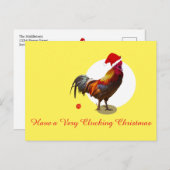 Kerstkip Fun Santa Hat Yellow Holiday Pos Feestdagenkaart (Voorkant / Achterkant)