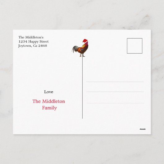 Kerstkip Fun Santa Hat Yellow Holiday Pos Feestdagenkaart (Achterkant)