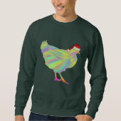 Kerstkip Grappige Psychedelische Hen Humor Trui (Voorkant)