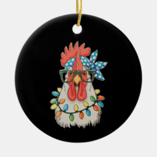 Kerstkip Kerstverlichting Boer Boerderij Familie Keramisch Ornament