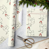 Kerstkip met kersthoedje cadeaupapier