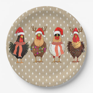 Kerstkip met lampjes Papieren Borden Bordje