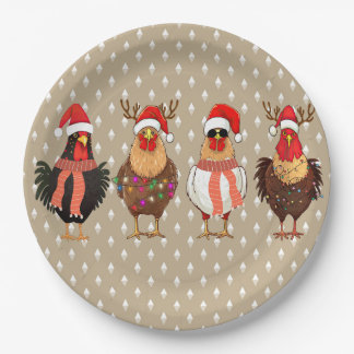 Kerstkip met lampjes Papieren Borden Bordje