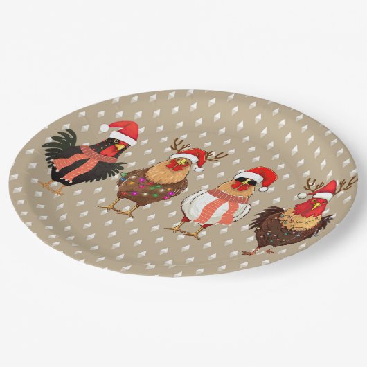 Kerstkip met lampjes Papieren Borden Papieren Bordje (Gekanteld)