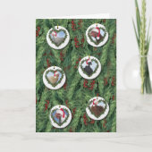 Kerstkip ornamenten in de boom kaart (Voorkant)