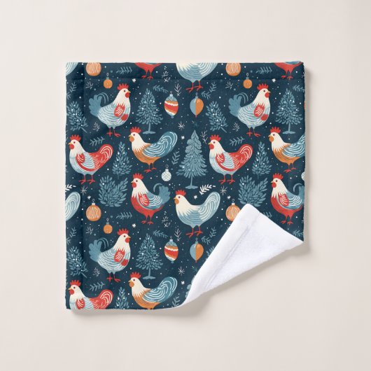 Kerstkip patroon bad handdoek (Wasdoekje)