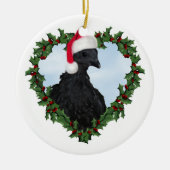 Kerstkip * Svart Hona Keramisch Ornament (Voorkant)