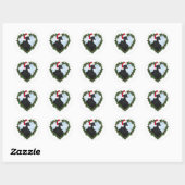 Kerstkip * Svart Hona Ronde Sticker (Vel)