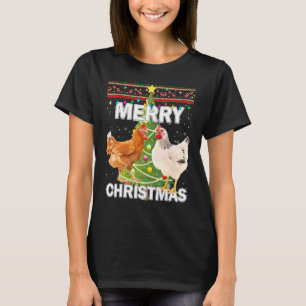 Kerstkip Ugly Sweater Merry Kerstmis Chi T-shirt