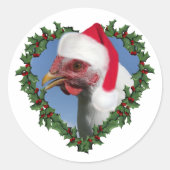 Kerstkip * White Plymouth Rock Ronde Sticker (Voorkant)