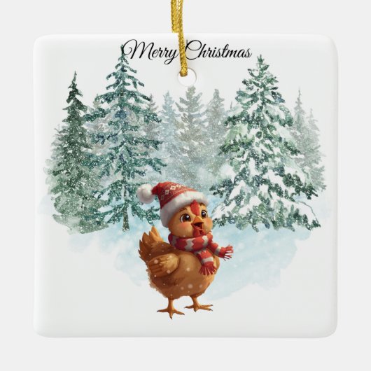 Kerstkipornament Keramisch Ornament (Voorkant)